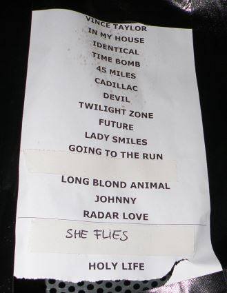 Golden Earring setlist photo Tegelen August 27, 2014